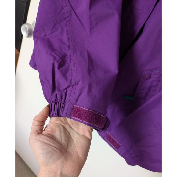 VTG 80s Eddie Bauer Purple and Green Unisex Pullover Hooded Windbreaker Sz M - Picture 2 of 9